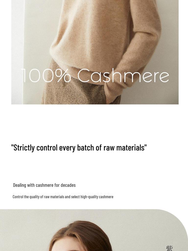 Women's 100% Pure Cashmere V-Neck Loose Knit Sweater - Autumn/Winter Short Pullover
