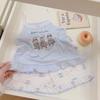 Summer Girls Cartoon Lace Camisole And Shorts 2 Piece Set Baby Home Clothes