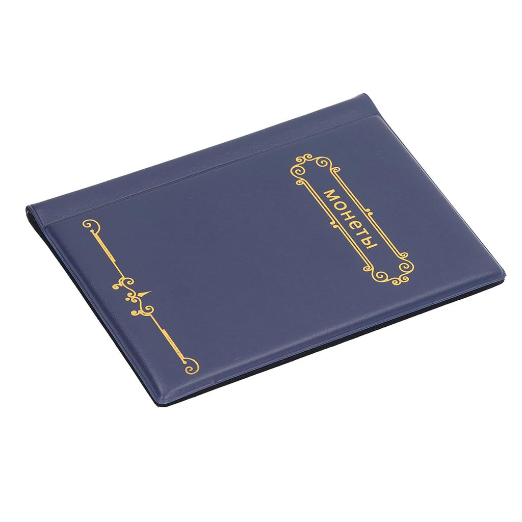 Coin Collection Album PVC Wear Resistant Lightweight Portable Coin Holder Book for Collectors Blue