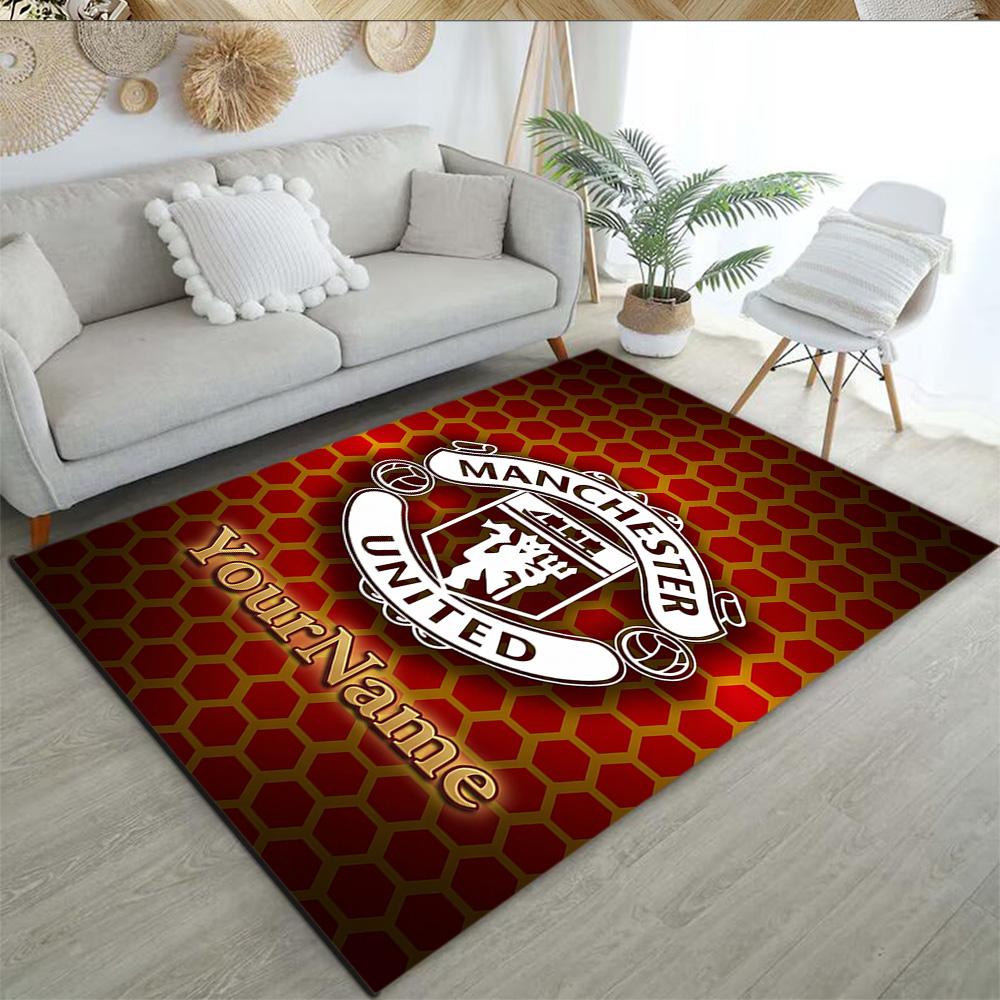 Manchester Customizable Name Carpet Design for Playrooms Kitchen Bedrooms Outdoor Antislip Carpet Anime Office Decor Perfect Gift for Friends & Family