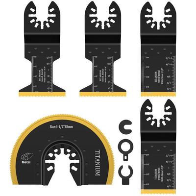 5-Piece Titanium Bimetal Saw Blade Set for General Purpose Trimming and Cutting