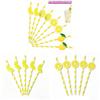 Degradable Paper Straws For Parties With Lemon Pattern For Cake Drinks And Cocktails