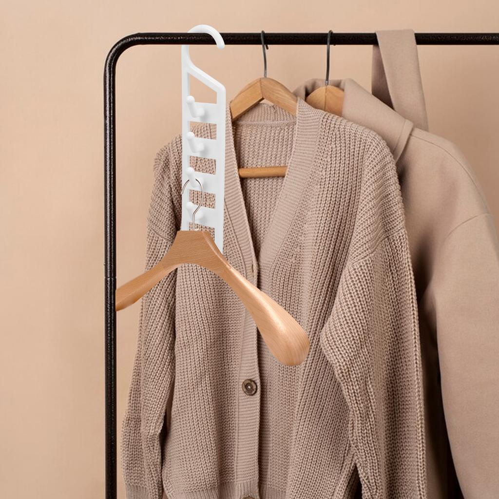 6Pcs Space Saving Multi Hangers Closet Organizer Heavy Duty Plastic Dorm Room Clothes Storage Shirts Pants Jeans Sweaters