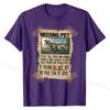 Missing Pet Funny  T-Rex Lover Gift T-Shirt Funny Tops Shirts for Men Cotton Tshirts Group Plain