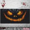 1pc, 2Dflat, Dark Evil Pumpkin Head Looking At You Party Garage Banner, Halloween Exterior Wall Decoration Shooting Prop, Wsj