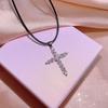 Wind Jewelry Flash Diamond Cross Necklace Female Tide Exquisite Personality Niche Design Sense Collarbone Chain