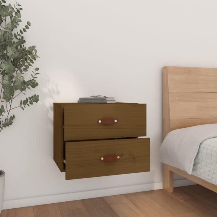 820982 vidaXL Wall-mounted Bedside Table Honey Brown 50x36x40 Cm