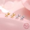925 Sterling Silver Bowknot Stud Earrings for Women - Cute Minimalist Gold/Silver Color Ear Jewelry Fashion Daily Accessories