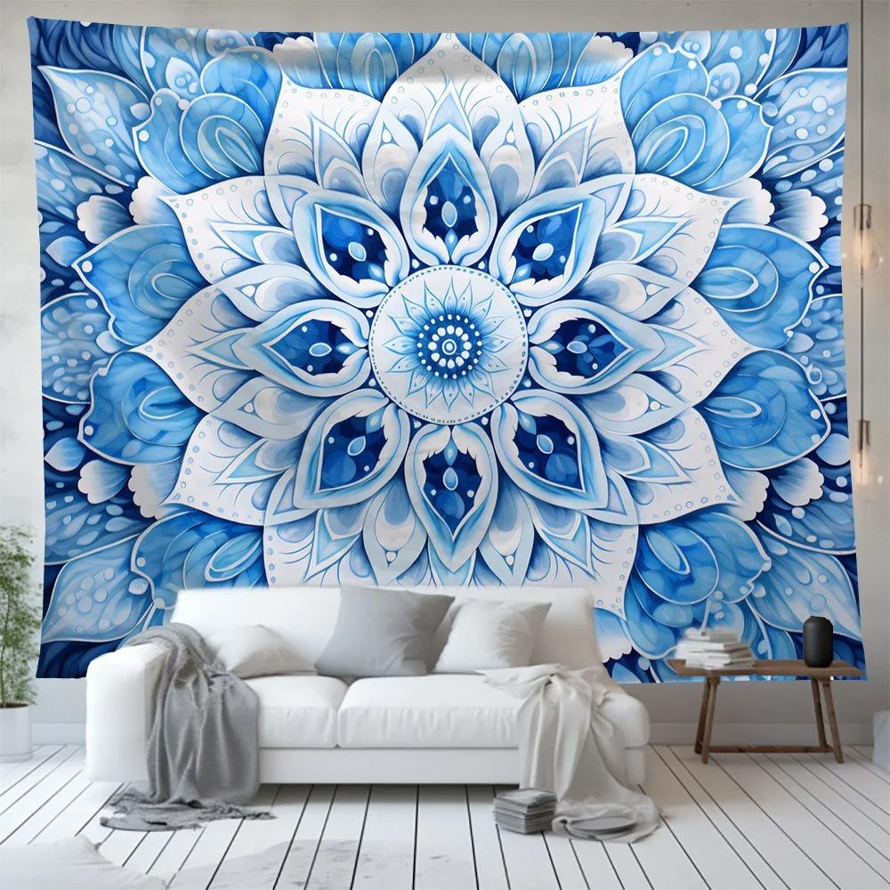 Blue Magic Circle Pattern Decoration Bedroom Living Room Tapestry Home Wall Decoration Tapestry