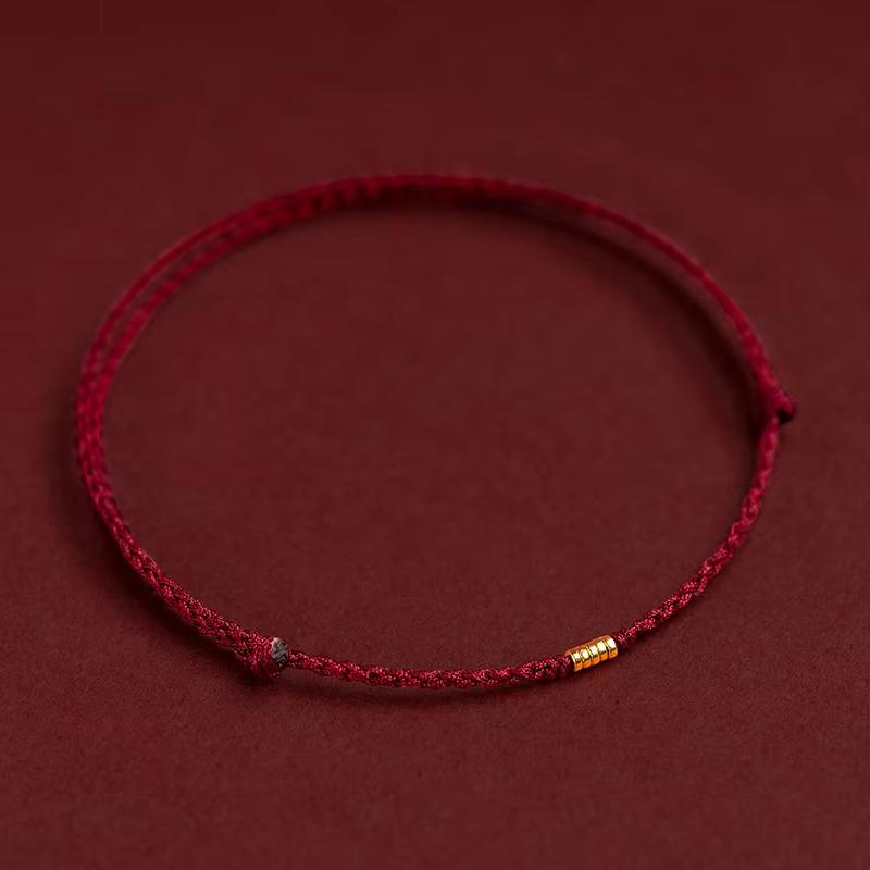 Gold Bead Bracelet Charm Adjustable Bracelet Lucky Red Rope Bracelet Gold Color For Gifts Office Wedding