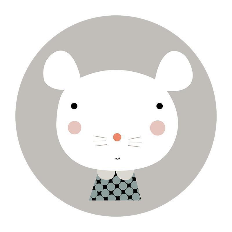 Cartoon Animal Children's Room Rug - Thickened Imitation Cashmere Floor Mat, Cute Game/Bedside Rug