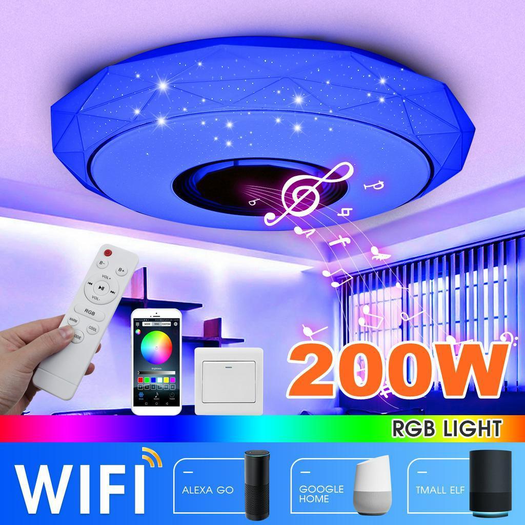48W 220V Bedroom Smart Ceiling Lamp Home Lighting bluetooth Music Light WiFi APP Intelligent Control Modern RGB LED Ceiling Lights