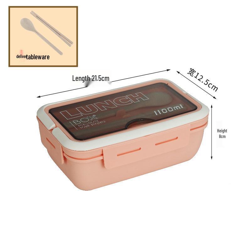 Portable Wheat Straw Bento Box: Insulated, Multi-Compartment, Japanese-Style, Microwave Safe for Office Workers & Students