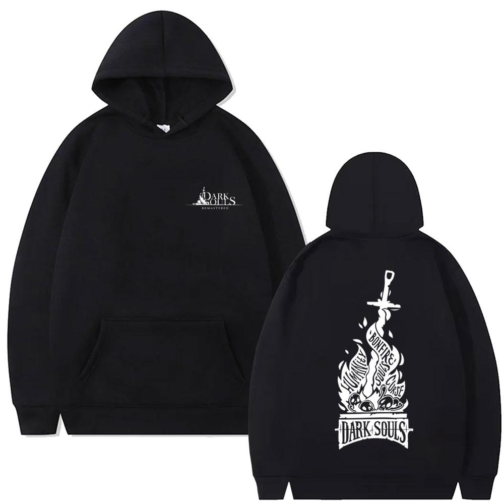 

Худи с двусторонним принтом Dark Souls для мужчин и женщин, модная готическая рок толстовка с капюшоном, мужские повседневные худи S