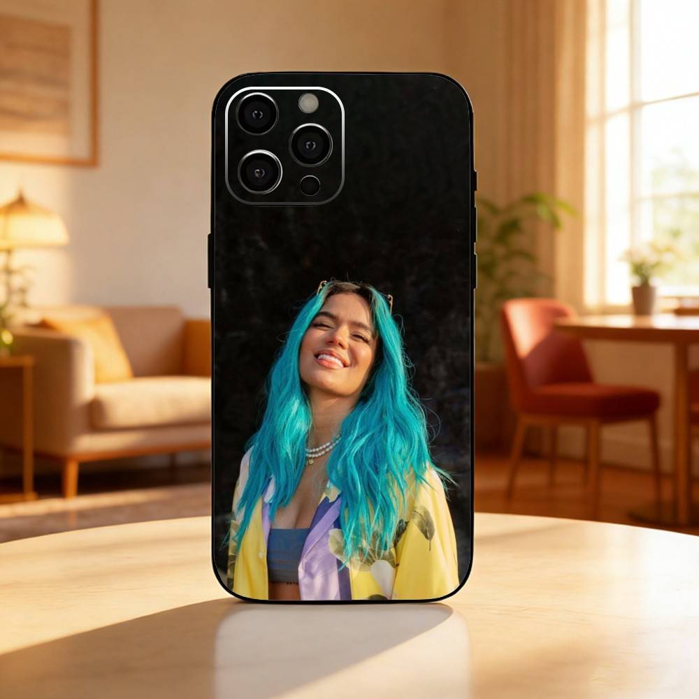 K-Karol G Amargura Phone Case For iPhone17,16,15,14,13,12 Plus,Max Soft Silicone Black Cover iPhone15