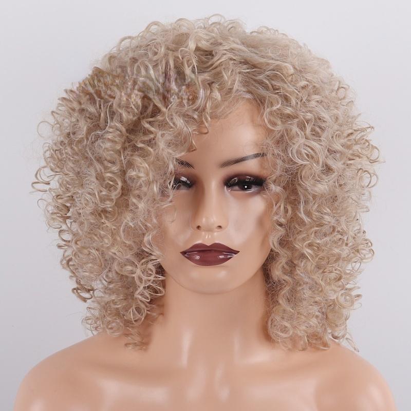 Fashion Long Curly Wig Ombre Grey Synthetic Wig for Women