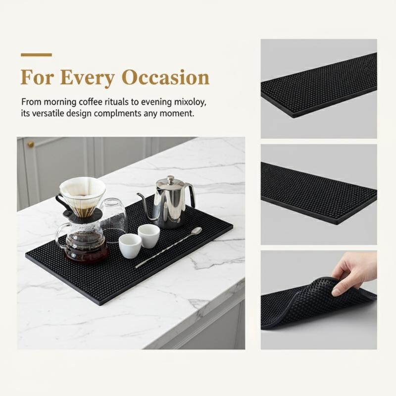 Draining Mat Non-Slip Wine Glass Mat Pvc Rubber Mat Square Mat Heat Insulation