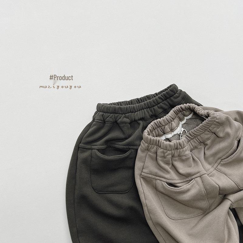 Ležérní dětské pletené kalhoty: Trendy korejský styl pro chlapce a dívky, všestranné dětské oblečení