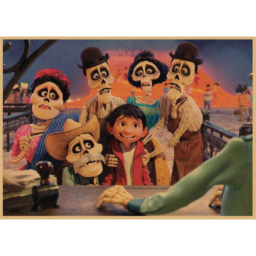 Coco Retro Anime Kraft Paper Poster - Decorative Wall Art Mural