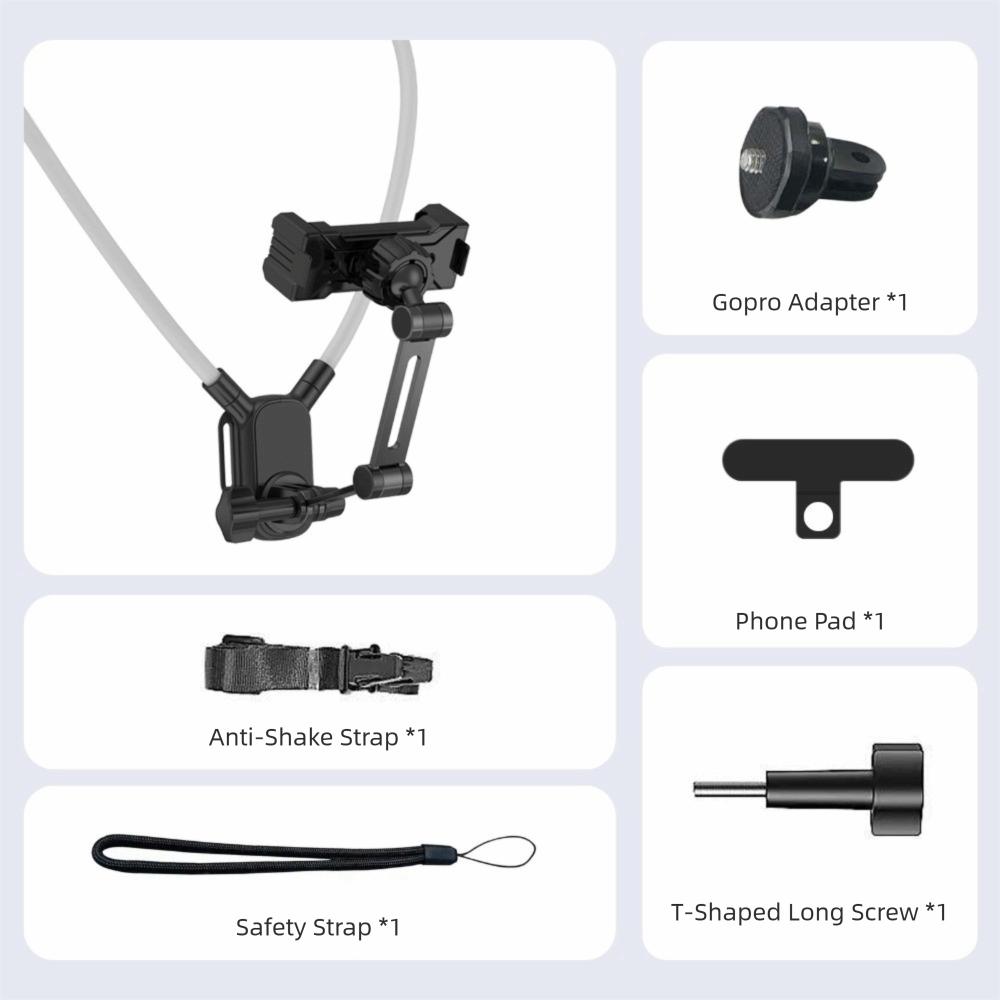 

Magnetic/Clip Version Neck-hanging Phone Holder Hands-Free Chest Fixed Neck Holder Riding Clip Phone Mount