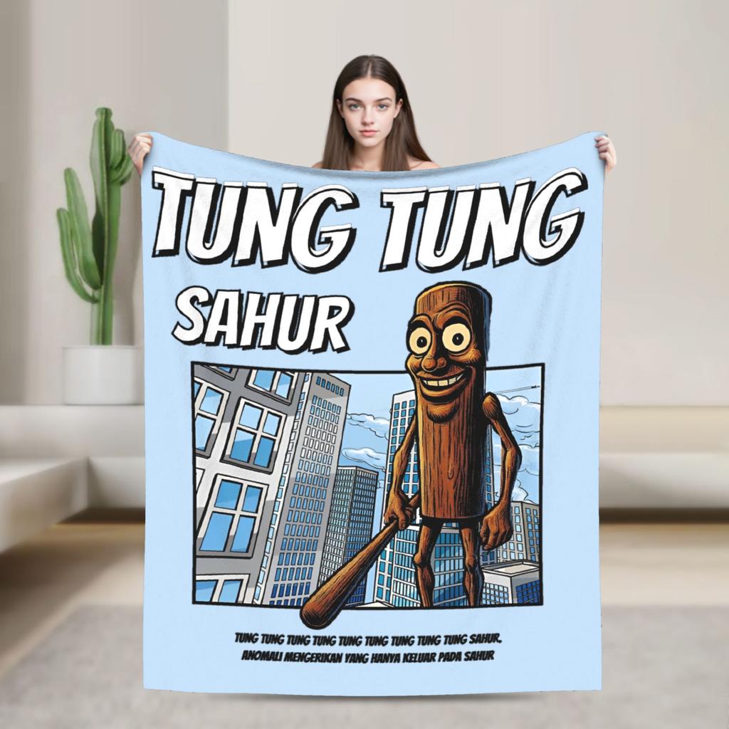 Bombardino Crocodilo Італійська Ковдра з Мозковим Гниттям Флісова Смішна Мемна М'яка Плед для Авіаперельотів Подорожей Постільна Білизна Ковдра