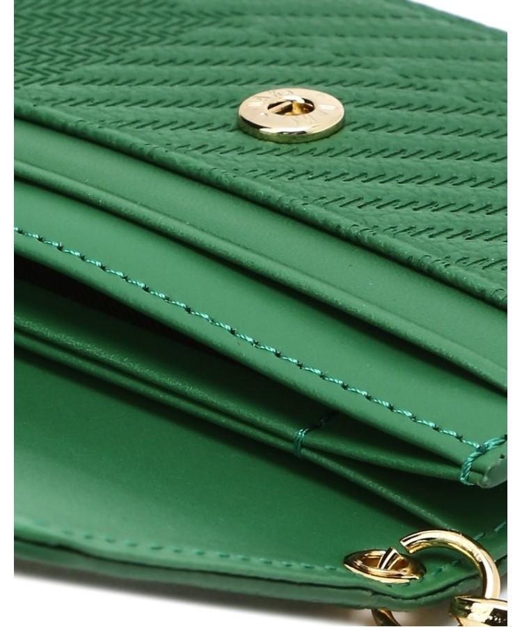 Daks Womens Accessories Green Logo Color Block Cowhide Card Wallet_Dcho5F162E2