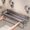 30/40/50cm Suction cup storage rack bathroom wall mounted non perforated bathroom towel rack multifunctional storage rack
