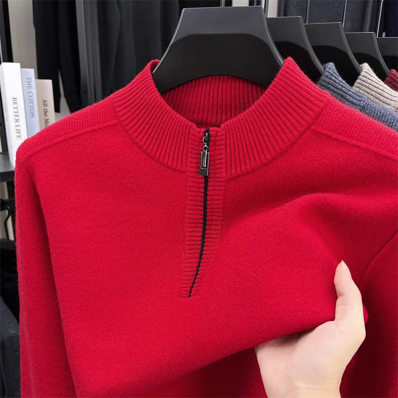 Men's Thick Wool High Collar Sweater - Warm, High Quality Autumn/Winter Knitwear 2025