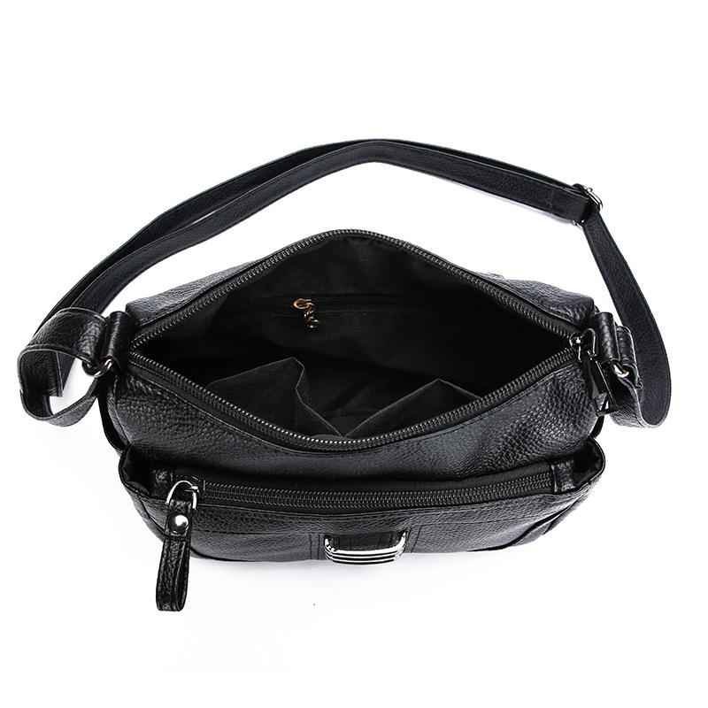 Middle-aged Women's Bag New Korean Casual Women's Crossbody Bag Fashionable Multi-pocket Soft Leather One-shoulder Mother Bag