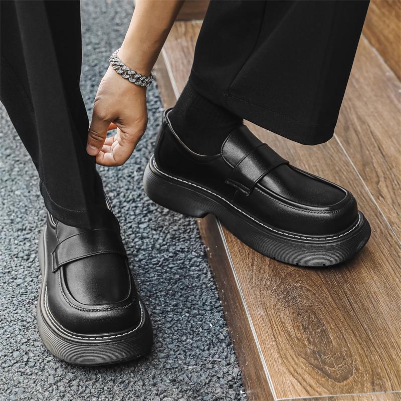 Móda Vysoce kvalitní ležérní boty se silnou podrážkou Luxusní pánské pohodlné nazouvací mokasíny Kancelář outdoorová aktivita párty pánské Černé boty