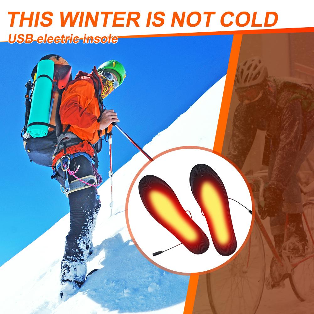 Unisex Sports Heating Insoles Cuttable Heated Shoes Pad Adjustable Temperature Multifunctional for Winter Fishing Hiking Camping