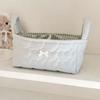 Cotton Small Quilted Storage Basket Square Cosmetic Organizer  Home Supplies