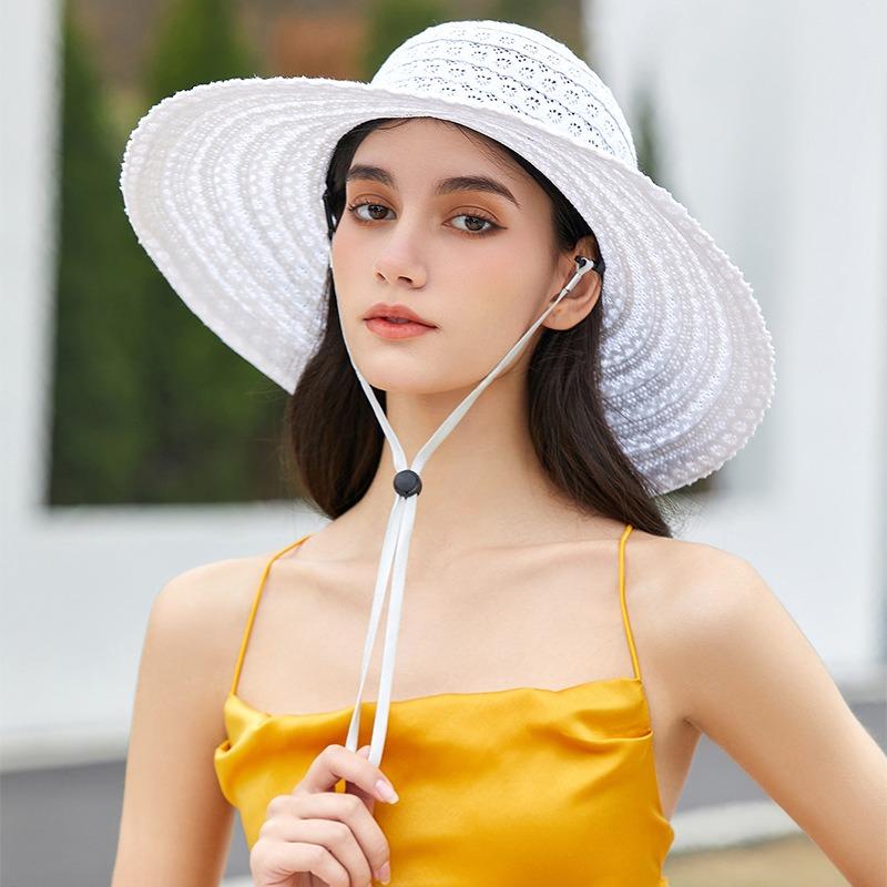Simple and fashionable top hat, versatile beach beach daily sun hat, straw face hat