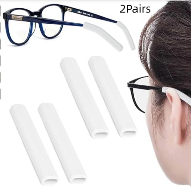 2 Pairs Glasses Anti-Slip Cover Ear Hook Silicone Anti-Slip Holder For Sunglasses Eyeglass Leg Temple Tips Black White Brown