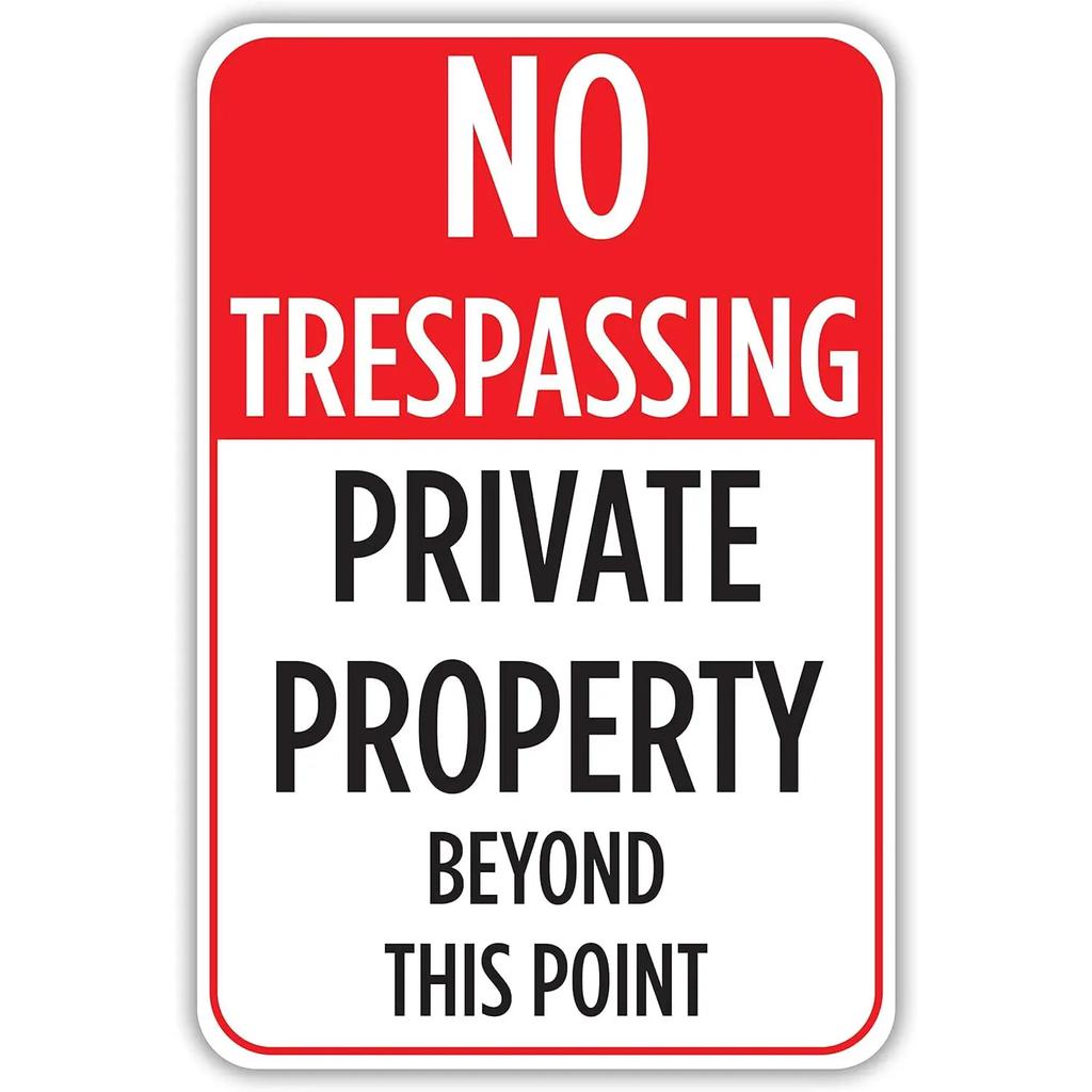 Retro No Trespassing Metal Poster Iron Decoration Perfect for Home Cafe Garage Club Bar Pubs