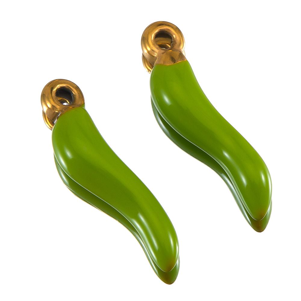 2pcs 5pcs Stainless Steel Pepper Charms With Natural Stone Chili Earrings Pendant for Necklaces DIY Jewelry Making Supplies Bulk