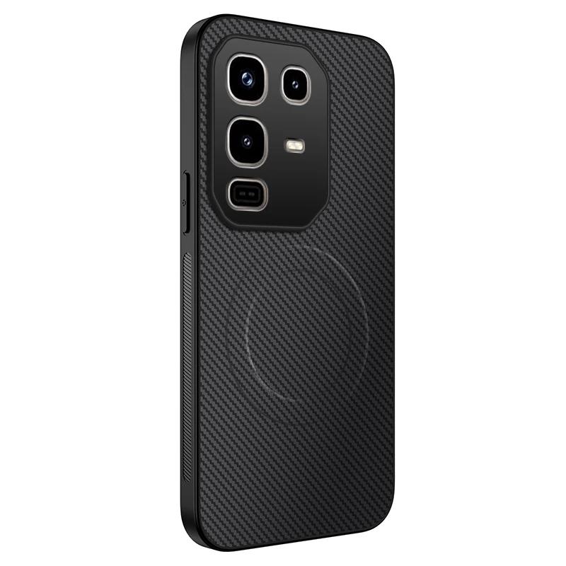 

For Magsafe Carbon Fiber Texture Case for Infinix Note 50S 50X 50Pro+plus Magnetic Wireless Charging Matte Silicone Back Cover Infinix Note 50x