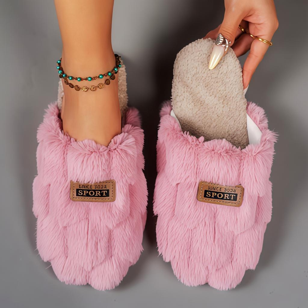 **Pantofole in Cotone Peluche da Donna Nuove Autunno Inverno Casa Interno Suola Morbida Silenziose Calde Pantofole da Casa Morbide per Coppia**