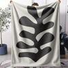 Black Abstract Plant Throw Soft Flannel AC Blanket Lightweight Summer Nap Throw Cozy  Blanket for Sofa Bed Travel Home