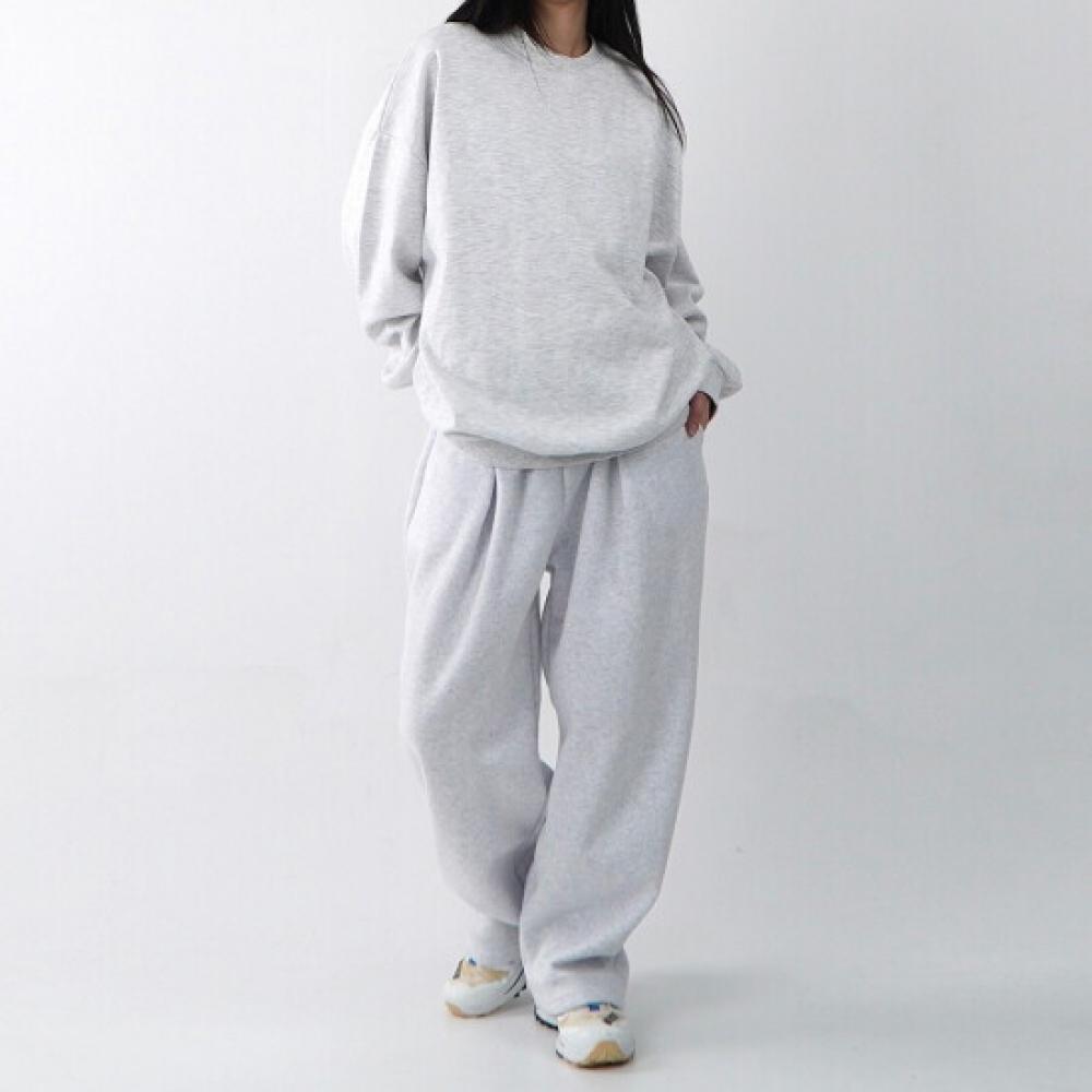 Onl Women Fleece One Tuck Banding Pin Tuck Wide Pants Training Pants