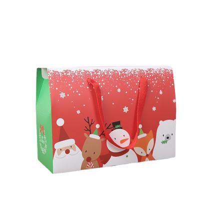 Christmas Gift Christmas Eve Apple Packaging Paper Box Cartoon Style Holiday Handheld Gift Box Mall Window Decor Christmas Box