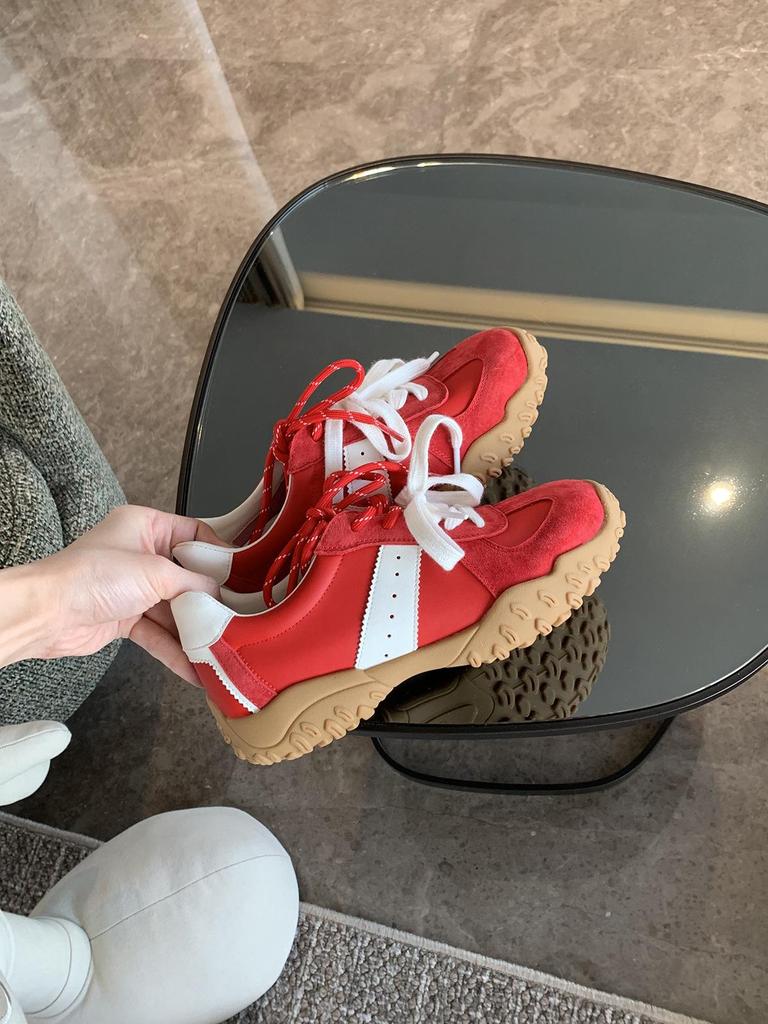 Trauben-Mama 7cm Höhenzunahme Runde Zehenpartie Schnürung Dad Sneakers - Dicke Sohle Lässige Deutsche Trainer