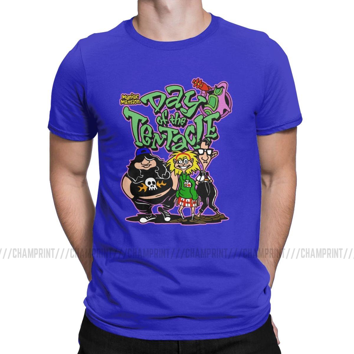 

Day Of The Tentacle Mens T Shirt Novelty Tee Shirt Short Sleeve Round Neck TShirt Cotton Party Clothes M