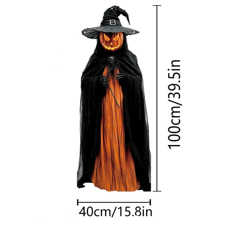 2D Halloween Horror Evil Pumpkin Man Hanging Background Cloth Halloween Terror Atmosphere Indoor and Outdoor Decoration Supplies