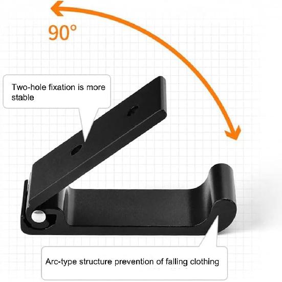 BetterJonny 6 Pcs Folding Coat Hooks, Heavy Duty Foldable Hooks Wall Mounted Aluminum Alloy Wall Hanger Hook for Hanging Coat, Bags, Hat, Backpacks,