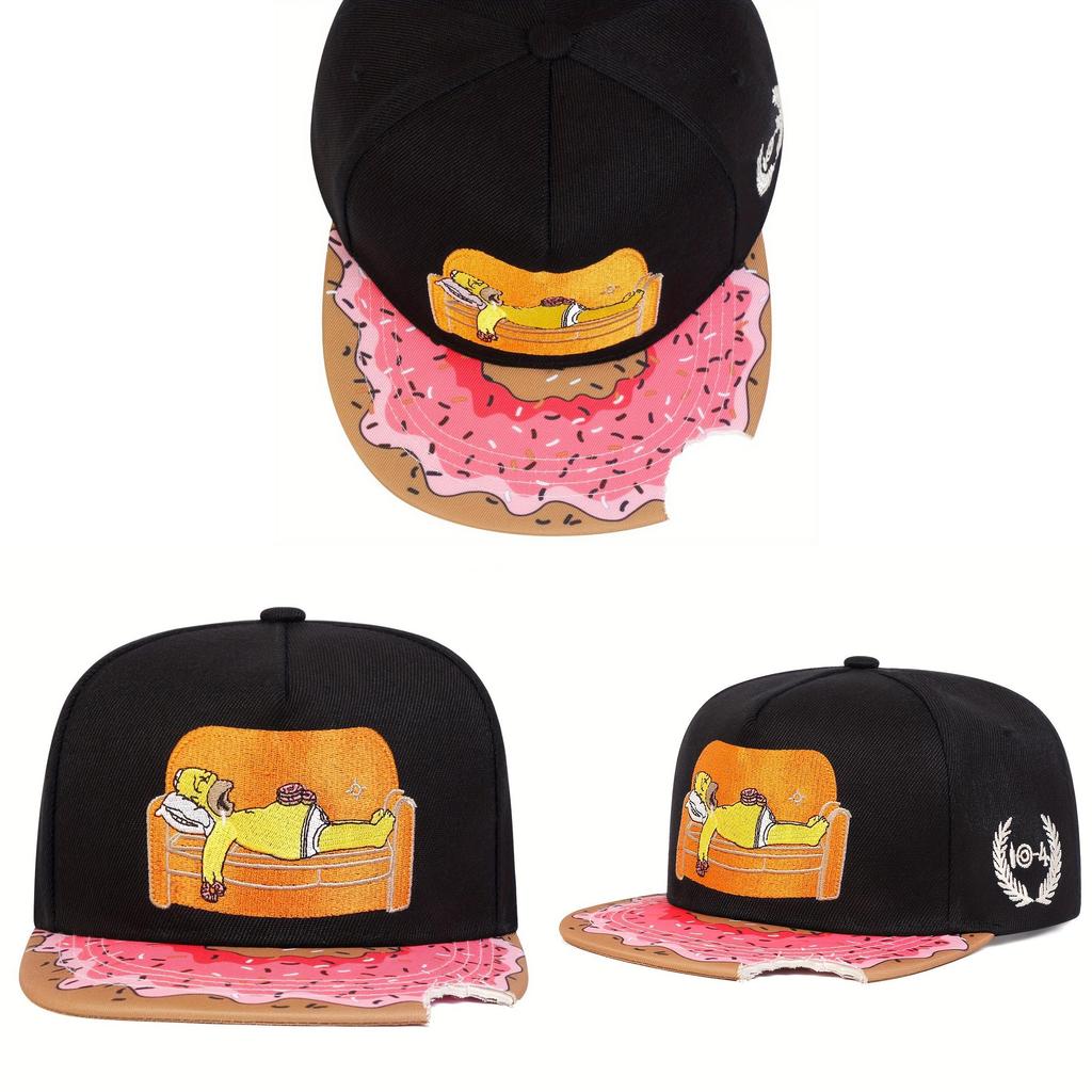 The Simpsons Cartoon Hiphop Baseball Cap With Sun Protection For Streetwear Fans