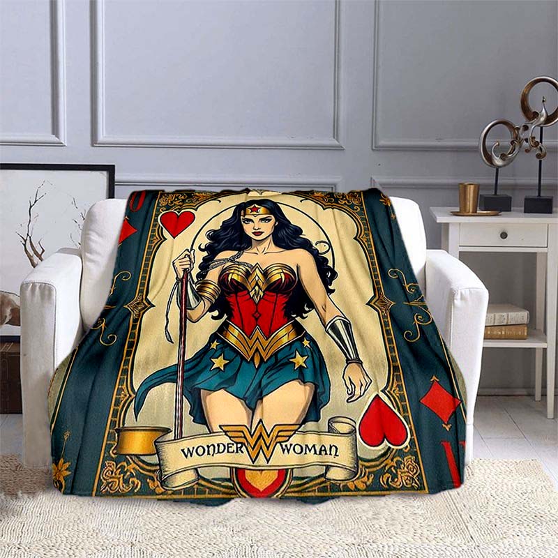 The New Wonder Woman Print Blanket Is a Warm and Comfortable Flannel Blanket, Suitable for Bedrooms, Sofas, Beds, Chairs, Picnic