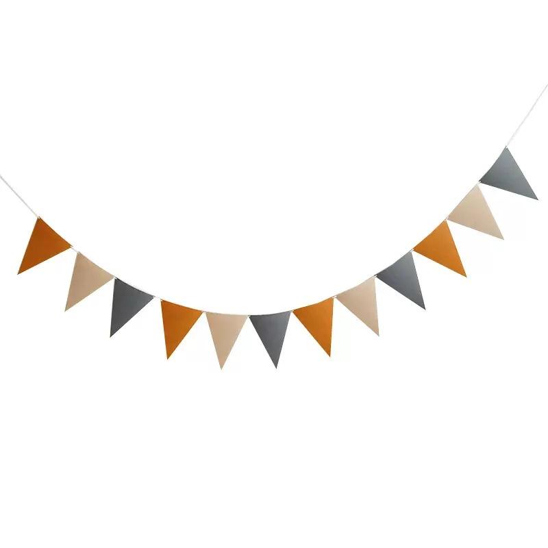 12 Flags Colorful Triangle Pennant Flags Garland Multicolor Felt Banner Bunting Flag for Home Baby Shower Birthday Party Decor 5
