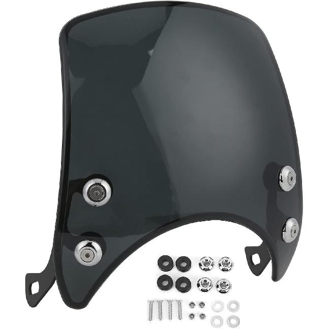 Motorbike Wind Deflector,Retro Motorcycle Windshield PC Wind Deflector Universal for 5-7in Headlight Motorbike Part