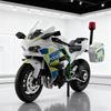 1:12 Ninja H2R Polizei Legierung Druckguss Motorrad Modell Fahrzeug Sammlung Ton und Licht Off Road Autocycle Spielzeug Auto